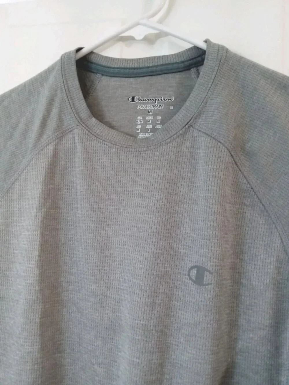 Champion Powertrain Men's Medium Gray Short Sleeve Crew Neck T-Shirt - Picture 2 of 7